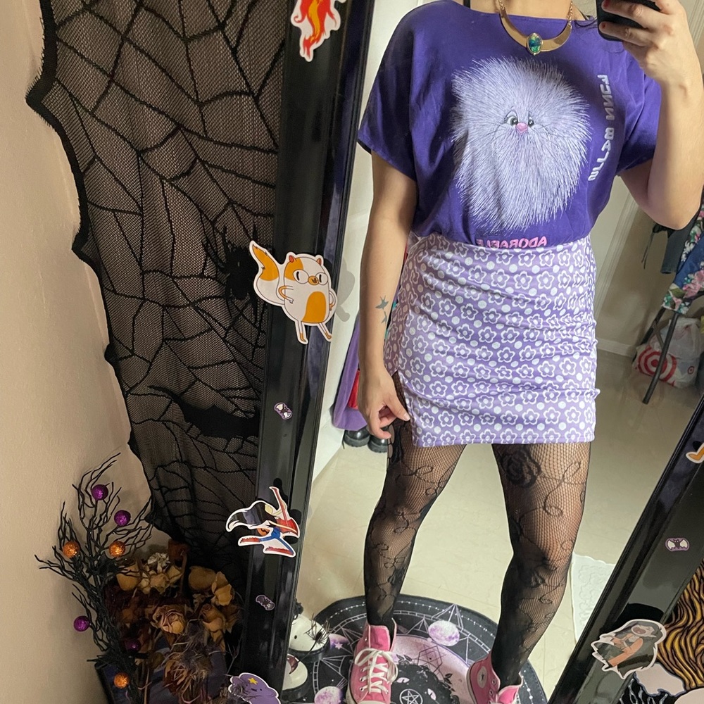 Vintage 80s retro rare Fuzz balls ADORABLE purple graphic tee - Picture 5 of 17